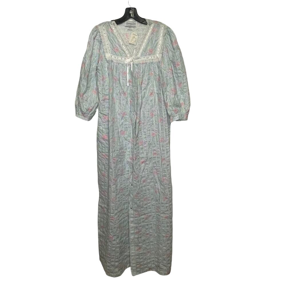 Courtney Cole New Pajamas Robe New Old Stock Floral Night Wear Small Cottage